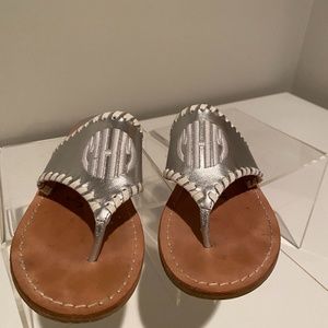 JACK ROGERS WHIP STITCH MONOGRAMMED FLIP FLOP 7.5
